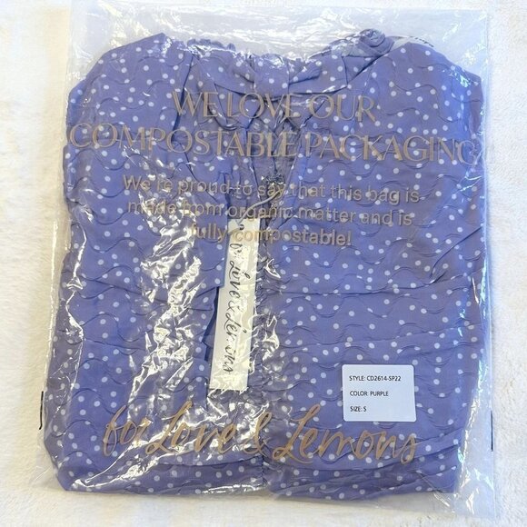 NWT For Love and Lemons Chelsea Purple and White Lovecore Mini Dress - S - Picture 5 of 9